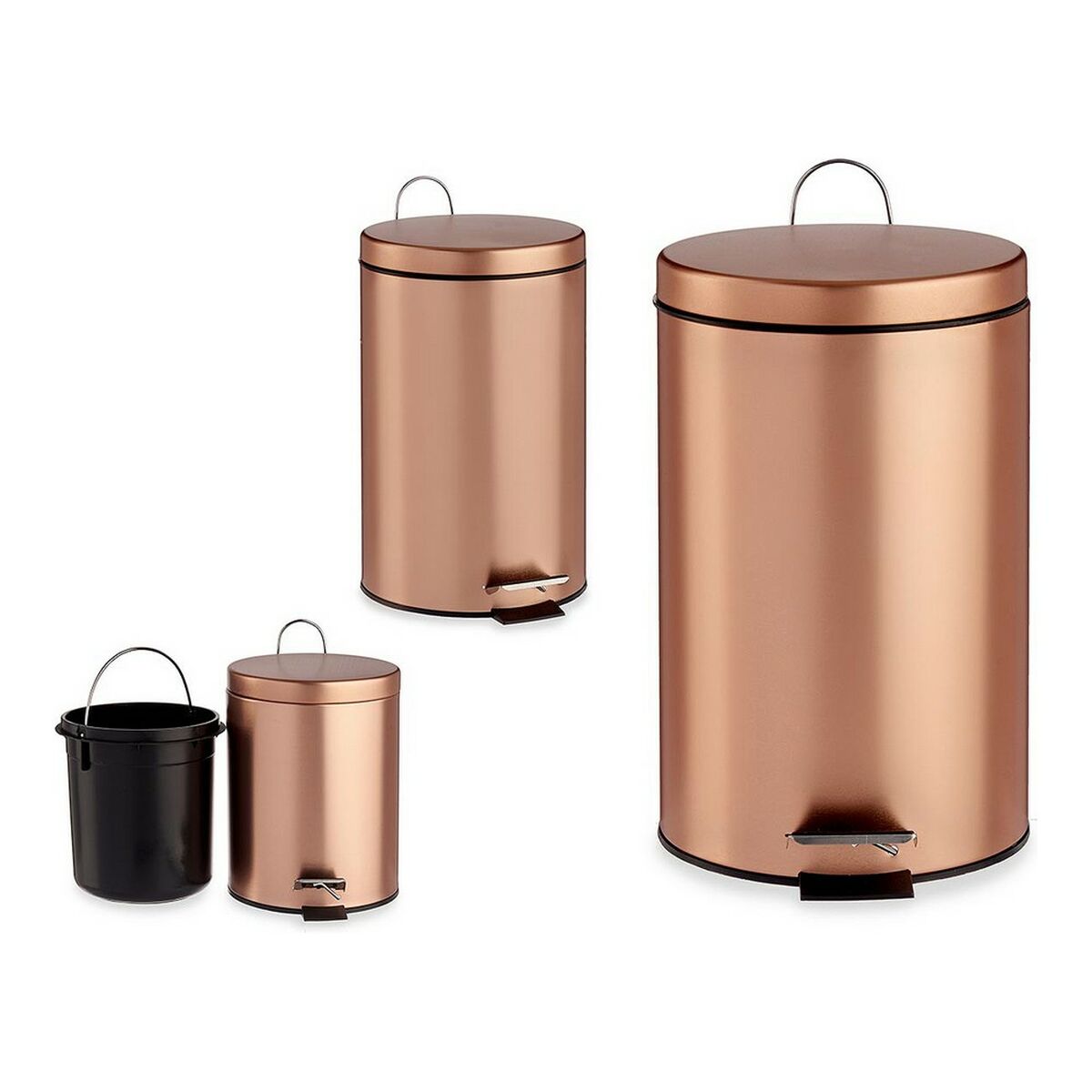 Papelera con Pedal Berilo Cobre 12 L
